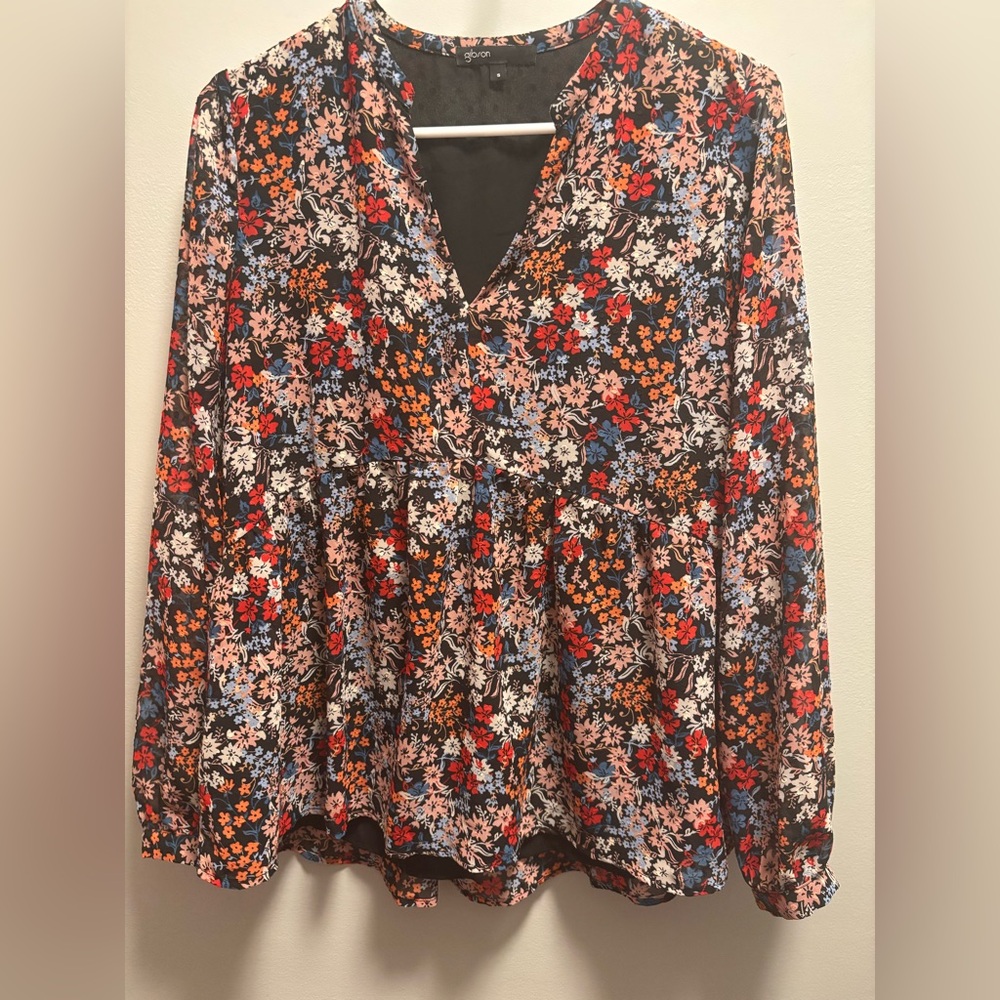 Gibson floral blouse (black floral), Size S (Women’s)